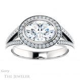 Oval Shaped Forever One Moissanite Engagement Ring #GTJ1184-oval-fo-w 1 Oval Shaped Forever One Moissanite Engagement Ring #GTJ1184-oval-fo-w