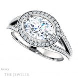 Oval Shaped Forever One Moissanite Engagement Ring #GTJ1184-oval-fo-w 5 Oval Shaped Forever One Moissanite Engagement Ring #GTJ1184-oval-fo-w