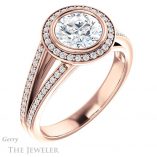 Round Cut Forever One Moissanite Engagement Ring #GTJ1184-round-fo-r