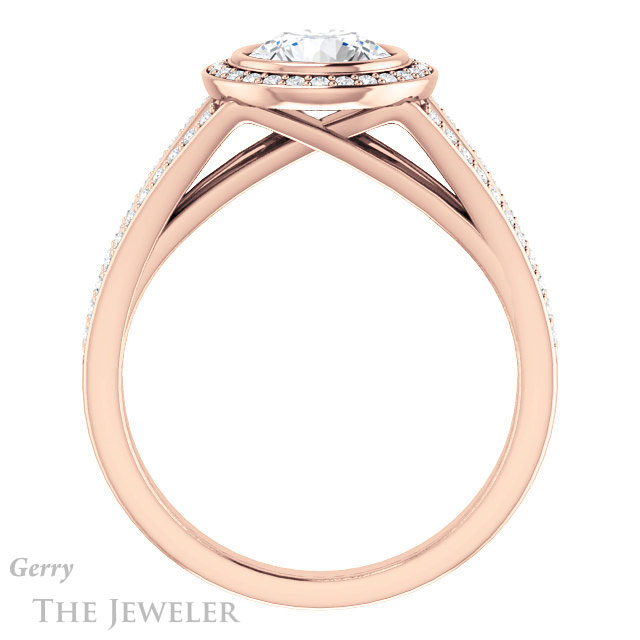 Round Cut Forever One Moissanite Engagement Ring #GTJ1184-round-fo-r