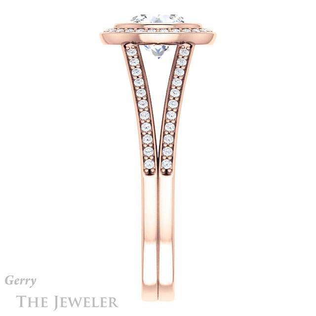 Round Cut Forever One Moissanite Engagement Ring #GTJ1184-round-fo-r