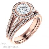 Round Cut Forever One Moissanite Engagement Ring #GTJ1184-round-fo-r