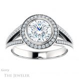 Round Cut Forever One Moissanite Engagement Ring #GTJ1184-round-fo-w 1 Round Cut Forever One Moissanite Engagement Ring #GTJ1184-round-fo-w