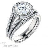 Round Cut Forever One Moissanite Engagement Ring #GTJ1184-round-fo-w 6 Round Cut Forever One Moissanite Engagement Ring #GTJ1184-round-fo-w