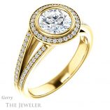 Round Cut Forever One Moissanite Engagement Ring #GTJ1184-round-fo-y 4 Round Cut Forever One Moissanite Engagement Ring #GTJ1184-round-fo-y
