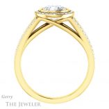 Round Cut Forever One Moissanite Engagement Ring #GTJ1184-round-fo-y 2 Round Cut Forever One Moissanite Engagement Ring #GTJ1184-round-fo-y
