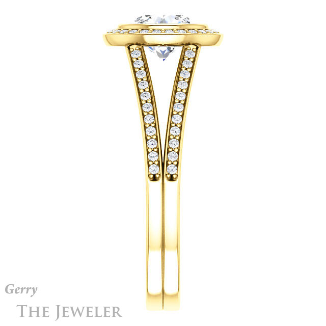 Round Cut Forever One Moissanite Engagement Ring #GTJ1184-round-fo-y 3 Round Cut Forever One Moissanite Engagement Ring #GTJ1184-round-fo-y