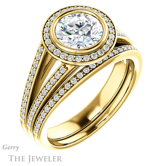 Round Cut Forever One Moissanite Engagement Ring #GTJ1184-round-fo-y 6 Round Cut Forever One Moissanite Engagement Ring #GTJ1184-round-fo-y