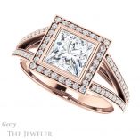 Princess Cut Forever One Moissanite Engagement Ring #GTJ1184-square-fo-r