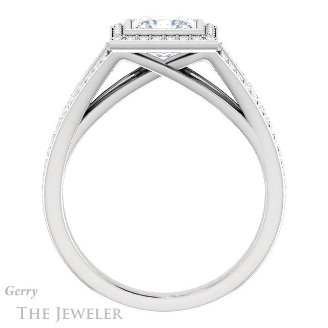 Princess Cut Forever One Moissanite Engagement Ring #GTJ1184-square-fo-w