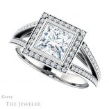 Princess Cut Forever One Moissanite Engagement Ring #GTJ1184-square-fo-w