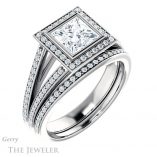Princess Cut Forever One Moissanite Engagement Ring #GTJ1184-square-fo-w