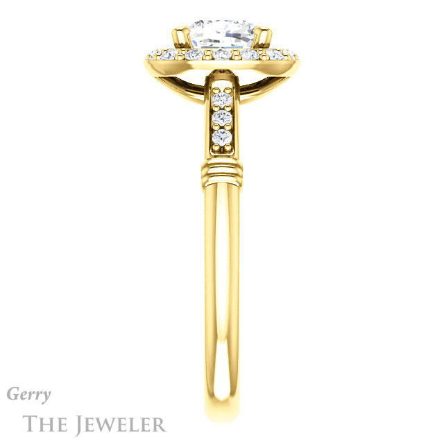 Cushion Cut Forever One Moissanite Engagement Ring #GTJ1185-cushion-fo-y | Gerry The Jeweler Cushion Cut Forever One Moissanite Engagement Ring #GTJ1185-cushion-fo-y