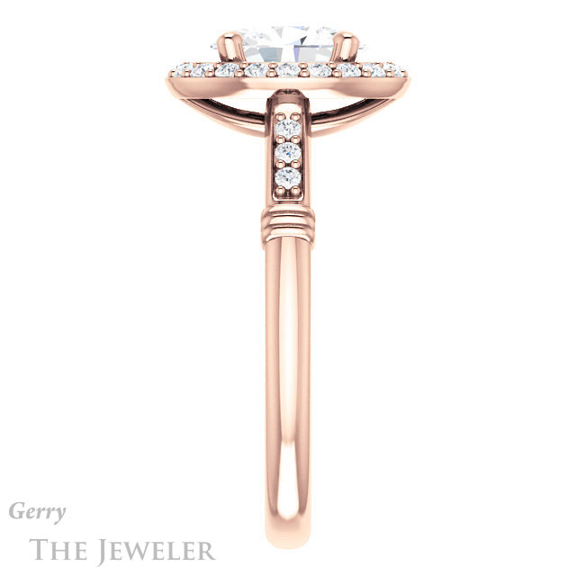 Oval Shaped Forever One Moissanite Engagement Ring #GTJ1185-oval-fo-r | Gerry The Jeweler Oval Shaped Forever One Moissanite Engagement Ring #GTJ1185-oval-fo-r