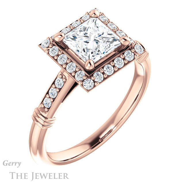 Princess Cut Forever One Moissanite Engagement Ring #GTJ1185-square-fo-r | Gerry The Jeweler Princess Cut Forever One Moissanite Engagement Ring #GTJ1185-square-fo-r