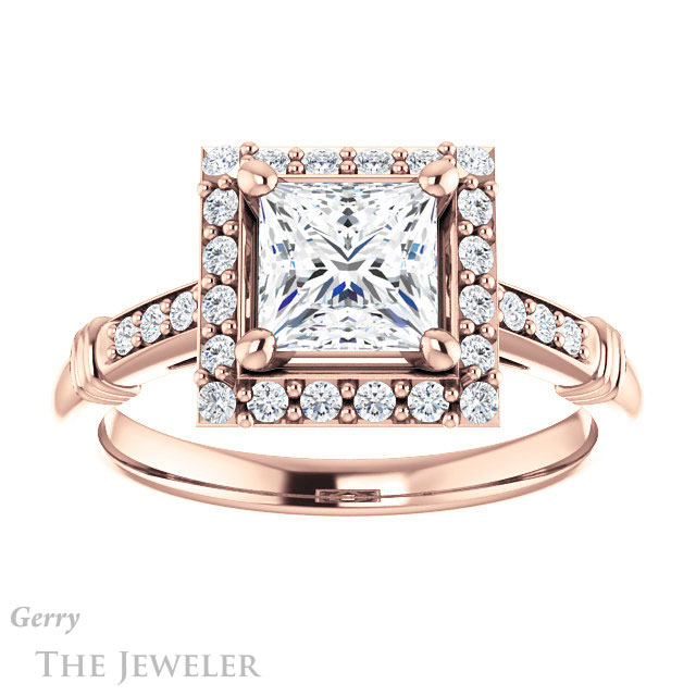 Princess Cut Forever One Moissanite Engagement Ring #GTJ1185-square-fo-r | Gerry The Jeweler Princess Cut Forever One Moissanite Engagement Ring #GTJ1185-square-fo-r