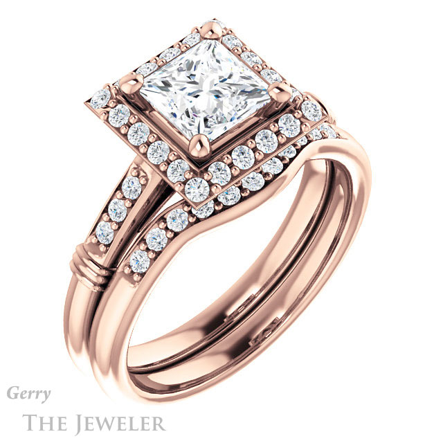 Princess Cut Forever One Moissanite Engagement Ring #GTJ1185-square-fo-r | Gerry The Jeweler Princess Cut Forever One Moissanite Engagement Ring #GTJ1185-square-fo-r
