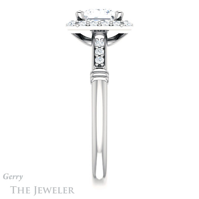 Princess Cut Forever One Moissanite Engagement Ring #GTJ1185-square-fo-w | Gerry The Jeweler Princess Cut Forever One Moissanite Engagement Ring #GTJ1185-square-fo-w