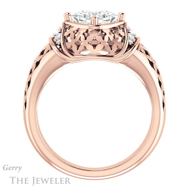 Princess Cut Forever One Moissanite Engagement Ring #GTJ1186-square-fo-r | Gerry The Jeweler Princess Cut Forever One Moissanite Engagement Ring #GTJ1186-square-fo-r