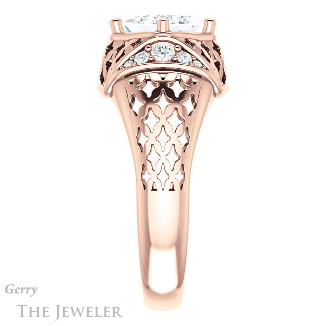 Princess Cut Forever One Moissanite Engagement Ring #GTJ1186-square-fo-r | Gerry The Jeweler Princess Cut Forever One Moissanite Engagement Ring #GTJ1186-square-fo-r