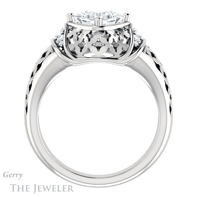Princess Cut Forever One Moissanite Engagement Ring #GTJ1186-square-fo-w | Gerry The Jeweler Princess Cut Forever One Moissanite Engagement Ring #GTJ1186-square-fo-w