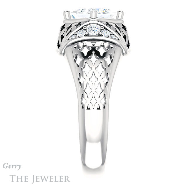 Princess Cut Forever One Moissanite Engagement Ring #GTJ1186-square-fo-w | Gerry The Jeweler Princess Cut Forever One Moissanite Engagement Ring #GTJ1186-square-fo-w