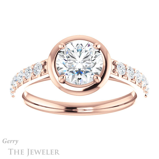 Round Cut Forever One Moissanite Engagement Ring #GTJ1187-round-fo-r | Gerry The Jeweler Round Cut Forever One Moissanite Engagement Ring #GTJ1187-round-fo-r
