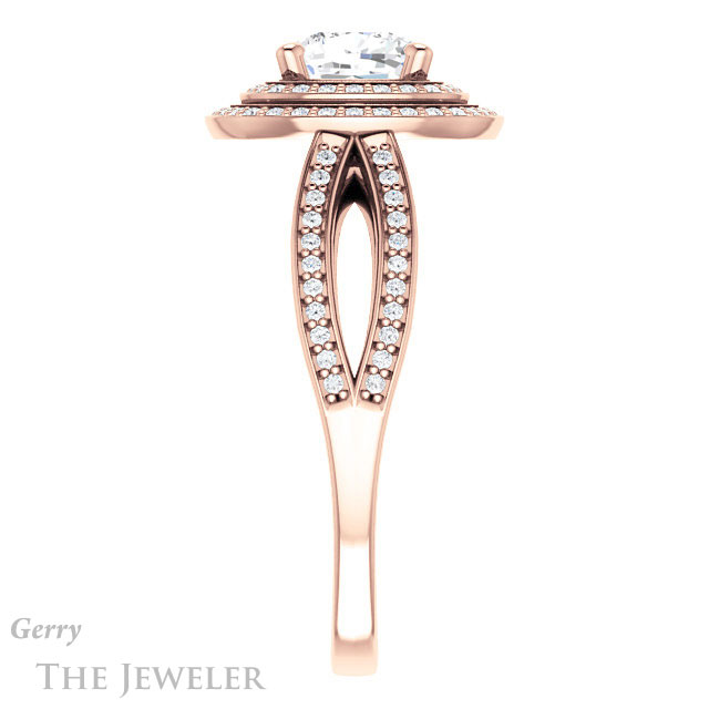 Cushion Cut Forever One Moissanite Engagement Ring #GTJ1188-cushion-fo-r | Gerry The Jeweler Cushion Cut Forever One Moissanite Engagement Ring #GTJ1188-cushion-fo-r