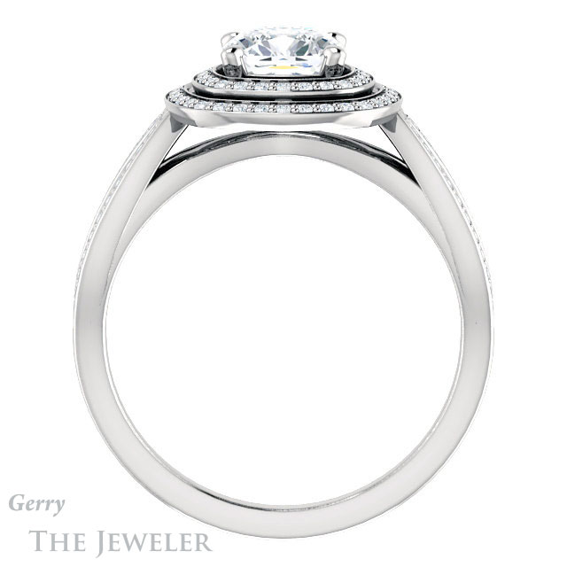 Cushion Cut Forever One Moissanite Engagement Ring #GTJ1188-cushion-fo-w | Gerry The Jeweler Cushion Cut Forever One Moissanite Engagement Ring #GTJ1188-cushion-fo-w