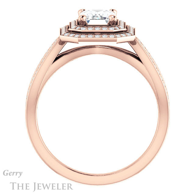 Emerald Cut Forever One Moissanite Engagement Ring #GTJ1188-emerald-fb-r | Gerry The Jeweler Emerald Cut Forever Brilliant Moissanite Engagement Ring #GTJ1188-emerald-fb-r