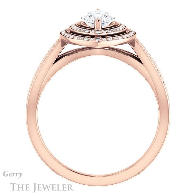 Marquise Cut Forever One Moissanite Engagement Ring #GTJ1188-marquise-fb-r | Gerry The Jeweler Marquise Cut Forever Brilliant Moissanite Engagement Ring #GTJ1188-marquise-fb-r