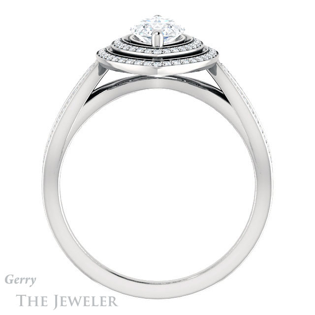 Marquise Cut Forever One Moissanite Engagement Ring #GTJ1188-marquise-fb-w | Gerry The Jeweler Marquise Cut Forever Brilliant Moissanite Engagement Ring #GTJ1188-marquise-fb-w
