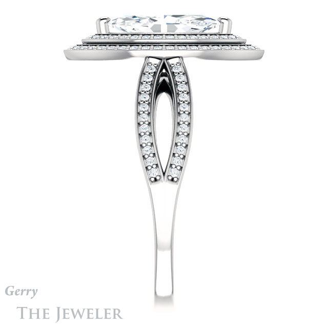 Marquise Cut Forever One Moissanite Engagement Ring #GTJ1188-marquise-fb-w | Gerry The Jeweler Marquise Cut Forever Brilliant Moissanite Engagement Ring #GTJ1188-marquise-fb-w