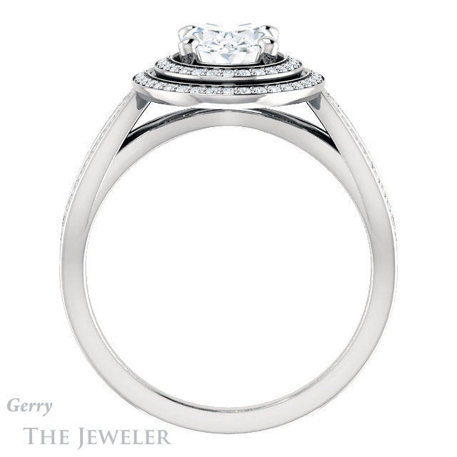 Oval Shaped Forever One Moissanite Engagement Ring #GTJ1188-oval-fo-w | Gerry The Jeweler Oval Shaped Forever One Moissanite Engagement Ring #GTJ1188-oval-fo-w