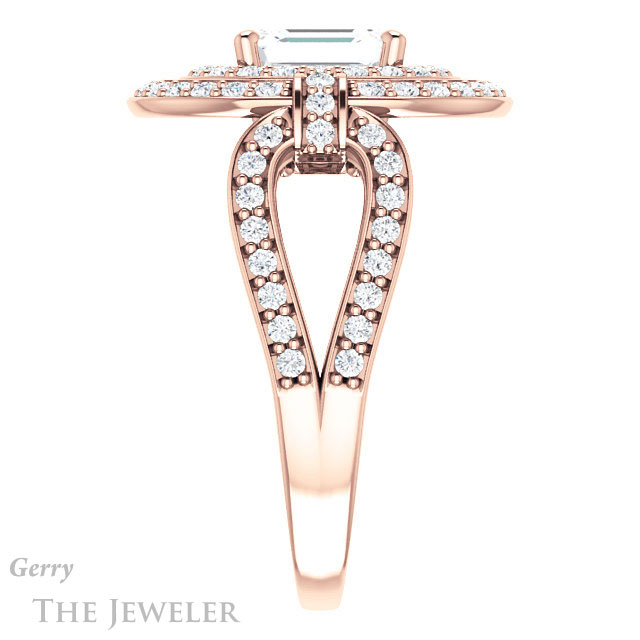 Emerald Cut Forever One Moissanite Engagement Ring #GTJ1189-emerald-fb-r | Gerry The Jeweler Emerald Cut Forever Brilliant Moissanite Engagement Ring #GTJ1189-emerald-fb-r