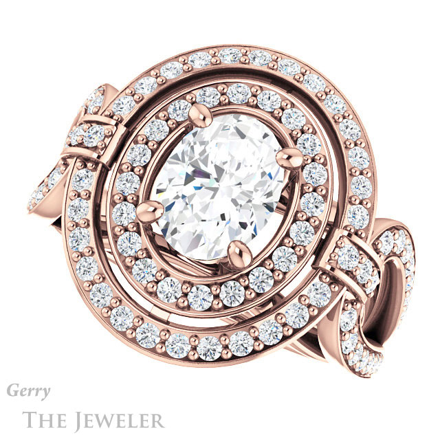 Oval Shaped Forever One Moissanite Engagement Ring #GTJ1189-oval-fo-r | Gerry The Jeweler Oval Shaped Forever One Moissanite Engagement Ring #GTJ1189-oval-fo-r