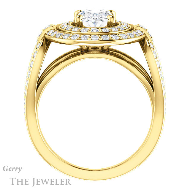 Oval Shaped Forever One Moissanite Engagement Ring #GTJ1189-oval-fo-y | Gerry The Jeweler Oval Shaped Forever One Moissanite Engagement Ring #GTJ1189-oval-fo-y
