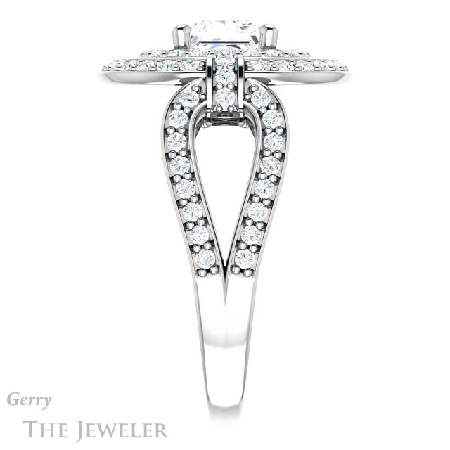 Princess Cut Forever One Moissanite Engagement Ring #GTJ1189-square-fo-w | Gerry The Jeweler Princess Cut Forever One Moissanite Engagement Ring #GTJ1189-square-fo-w