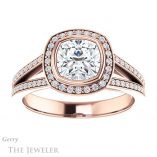Cushion Cut Forever One Moissanite Engagement Ring #GTJ1190-cushion-fo-r