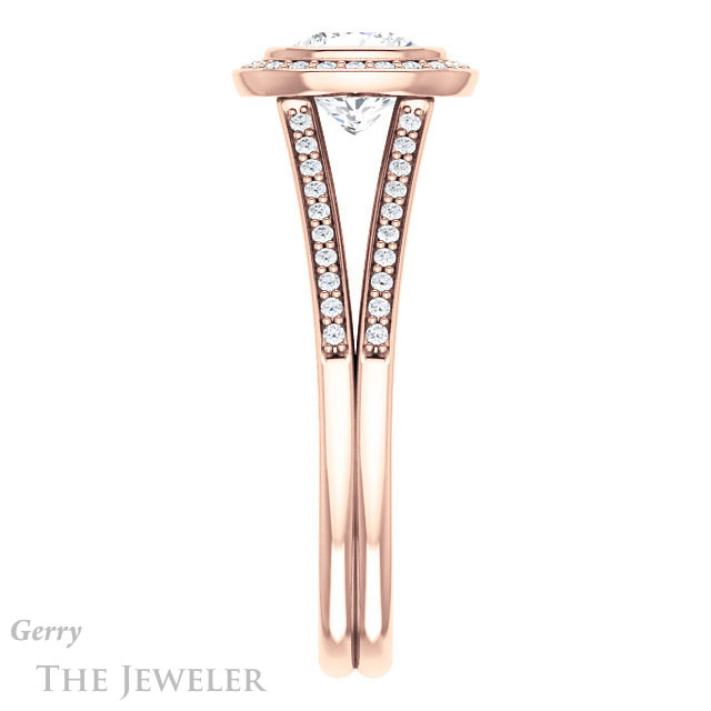 Cushion Cut Forever One Moissanite Engagement Ring #GTJ1190-cushion-fo-r