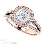 Cushion Cut Forever One Moissanite Engagement Ring #GTJ1190-cushion-fo-r