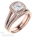 Cushion Cut Forever One Moissanite Engagement Ring #GTJ1190-cushion-fo-r