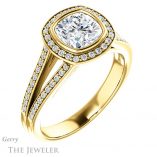 Cushion Cut Forever One Moissanite Engagement Ring #GTJ1190-cushion-fo-y