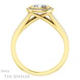 Cushion Cut Forever One Moissanite Engagement Ring #GTJ1190-cushion-fo-y