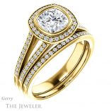 Cushion Cut Forever One Moissanite Engagement Ring #GTJ1190-cushion-fo-y