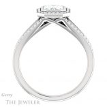 Emerald Cut Forever One Moissanite Engagement Ring #GTJ1190-emerald-fb-w 2 Emerald Cut Forever Brilliant Moissanite Engagement Ring #GTJ1190-emerald-fb-w