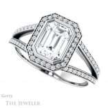 Emerald Cut Forever One Moissanite Engagement Ring #GTJ1190-emerald-fb-w 5 Emerald Cut Forever Brilliant Moissanite Engagement Ring #GTJ1190-emerald-fb-w
