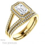 Emerald Cut Forever Brilliant Moissanite Engagement Ring #GTJ1190-emerald-fb-y