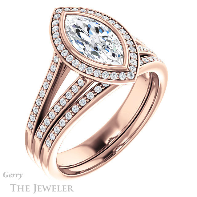 Marquise Cut Forever Brilliant Moissanite Engagement Ring #GTJ1190-marquise-fb-r