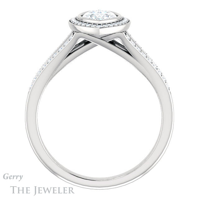 Marquise Cut Forever Brilliant Moissanite Engagement Ring #GTJ1190-marquise-fb-w